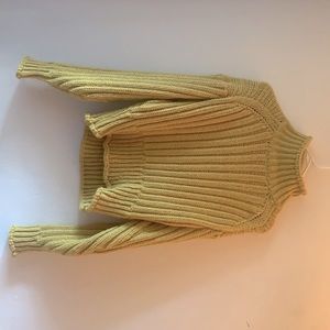 Knitted sweater green/yellow tint